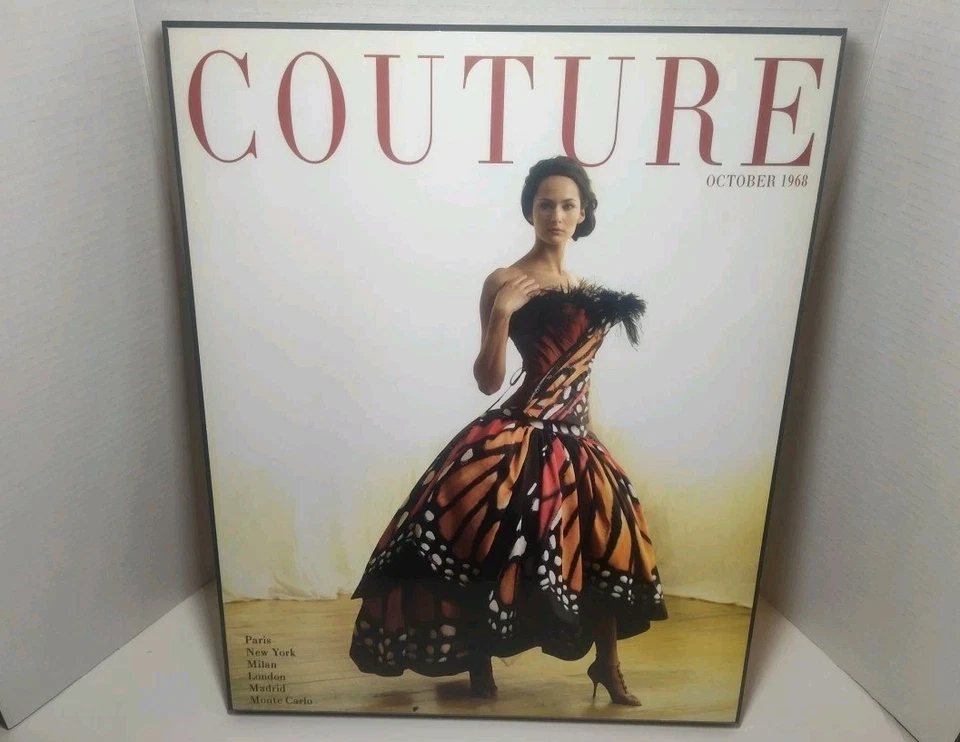 Portada de revista de alta costura octubre 1968 vestido mariposa arte de pared 20"x16" ZGallerie Foto 4 de 4