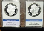 American Mint 1879 & 1886 Morgan $1 Silver Dollar Proof Archival Collection Set