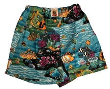 NOS Vintage Max Boxxer Yo Wear Turquoise Sea Boxer Style Shorts Unisex 90s M USA