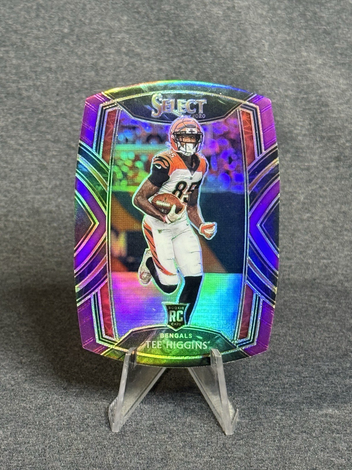Tee Higgins 2020 Panini Select Club Level #260 Purple Prizm Die-Cut RC