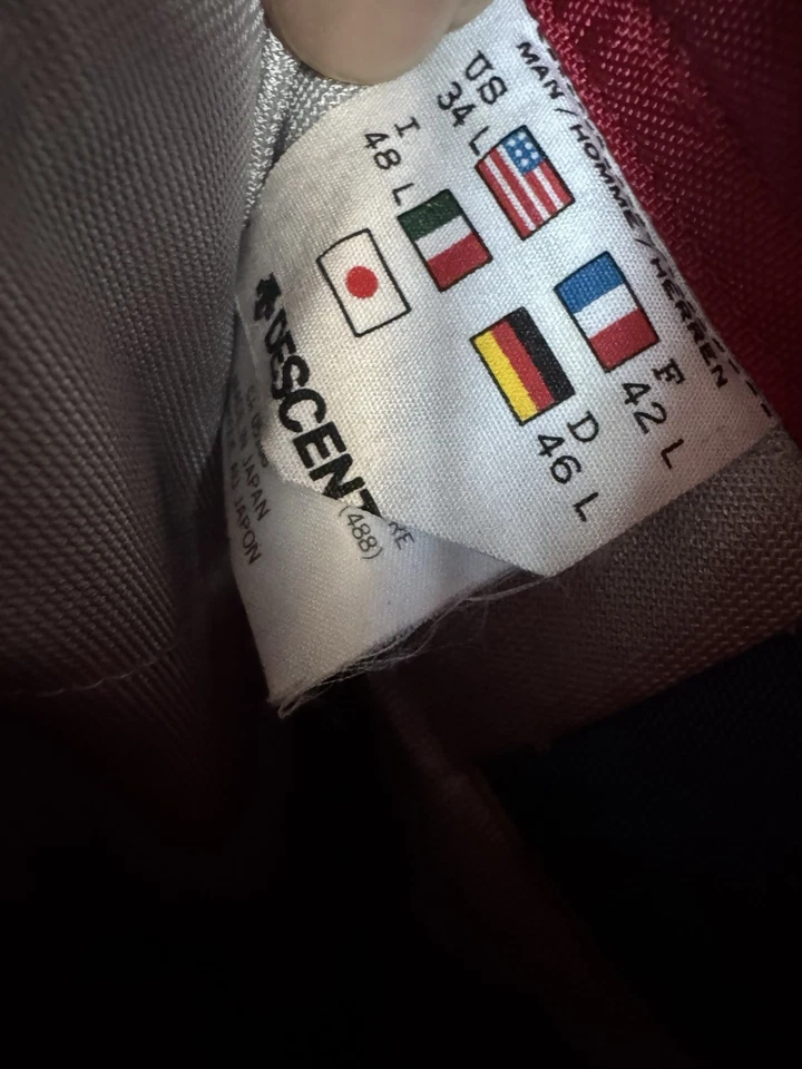 Descente Ski Overalls One Piece Snow Bib Red Vintage 80s 90s Mens 34 M - Large - Image 4 of 4