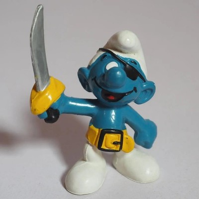 Bully Schlumpf Pirat Figur mit Säbel Augenklappe Vintage Sammlerfigur ca. 5cm