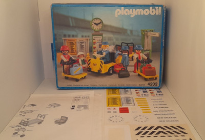 PLAYMOBIL 4202 TRAIN STATION SET DOCKS + KOFFERWAGEN SELTEN aus Barbapuffo