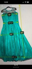 Women’s My Michelle Emerald Green Pleated Long Gown Size Large Item #1758