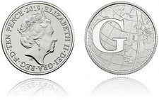 2019 G Greenwich Mean Time A-Z 10p Letter Ten Pence Uncirculated Coin UNC