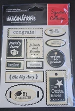 creative imaginations layered sticker sheet grads rule signature collection
