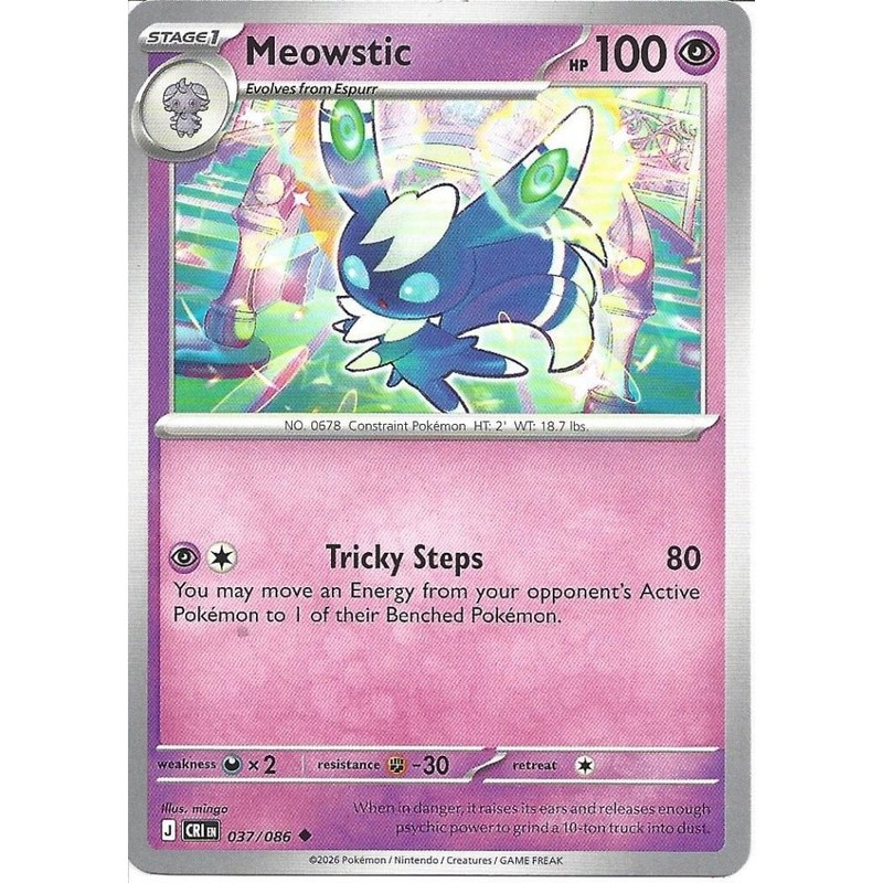 037/086 Meowstic : Uncommon Card : Chaos Rising : Pokemon Trading Card Game