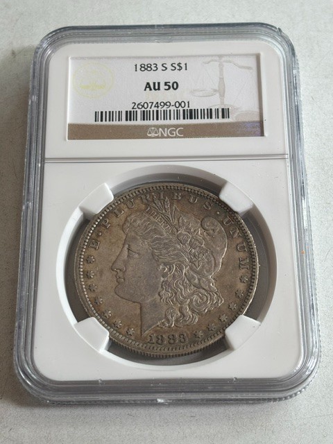 1883-S Morgan Silver $1 - Graded by NGC AU50 - Better Date Coin!