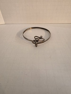 Coiled Snake vintage handcrafted sterling silver arm cuff bracelet