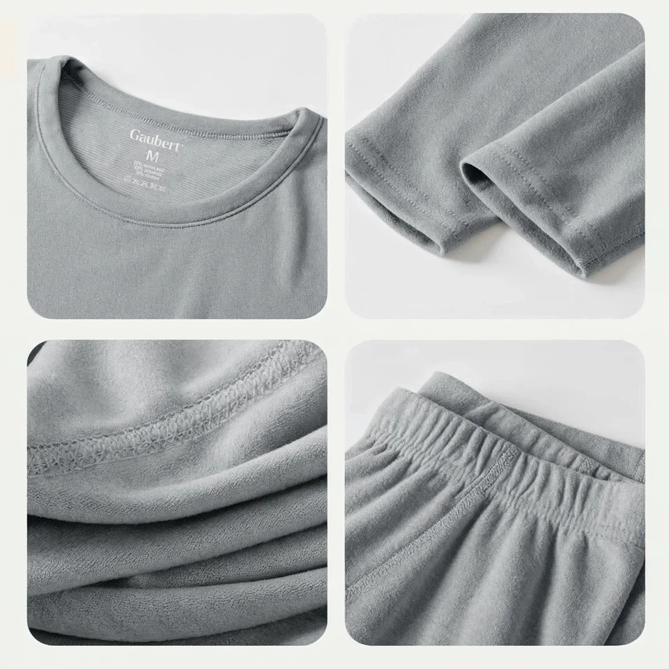 Herren Thermounterwäsche Merino Wolle Warm Atmungsaktiv Funktionswäsche grau - Bild 4 von 4