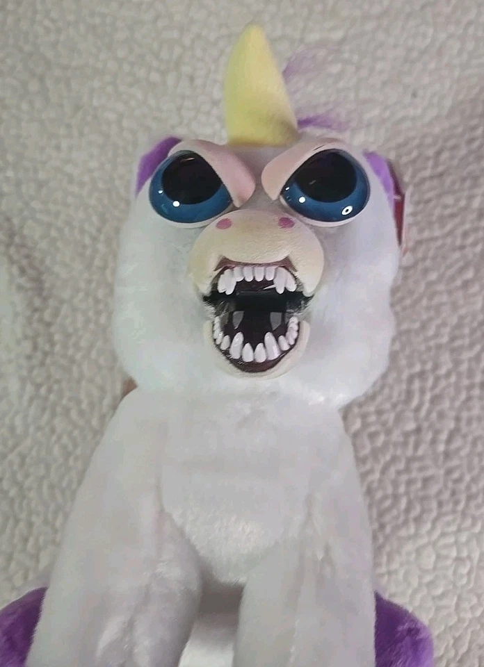 Feisty Pets Glenda Glitterpoop Unicornio con Toothy Frown 8 pulgadas Peluche-con Etiquetas Foto 2 de 4
