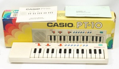 Vintage 1980's Casio PT-10 Mini Keyboard Synthesizer CLEAN & WORKING in BOX