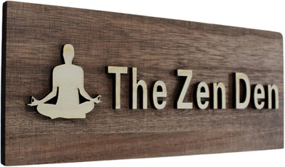 The Zen Den signs Room Decor Meditation in Progress Wall Hanging Sign,Inspiratio