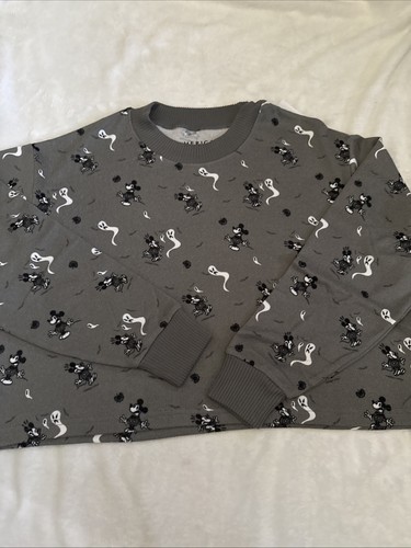 America Eagle AE Damen Mickey Mouse Halloween Geister weiches Plüsch PJ Set ~ grau ~ XS - Bild 2 von 6