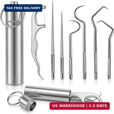 7 Pcs Portable Stainless Steel Toothpicks Set,Reusable Metal Toothpicks Cleaning