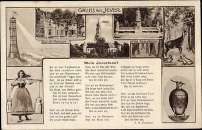 Poem postcard Jever in Oldenburg Friesland, lapwing cup, mein... - 10586161