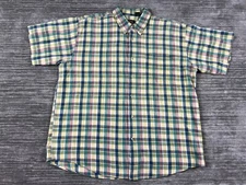 Scandia Woods Shirt Mens XL Multicolor Plaid Short Sleeve Button Up Cotton