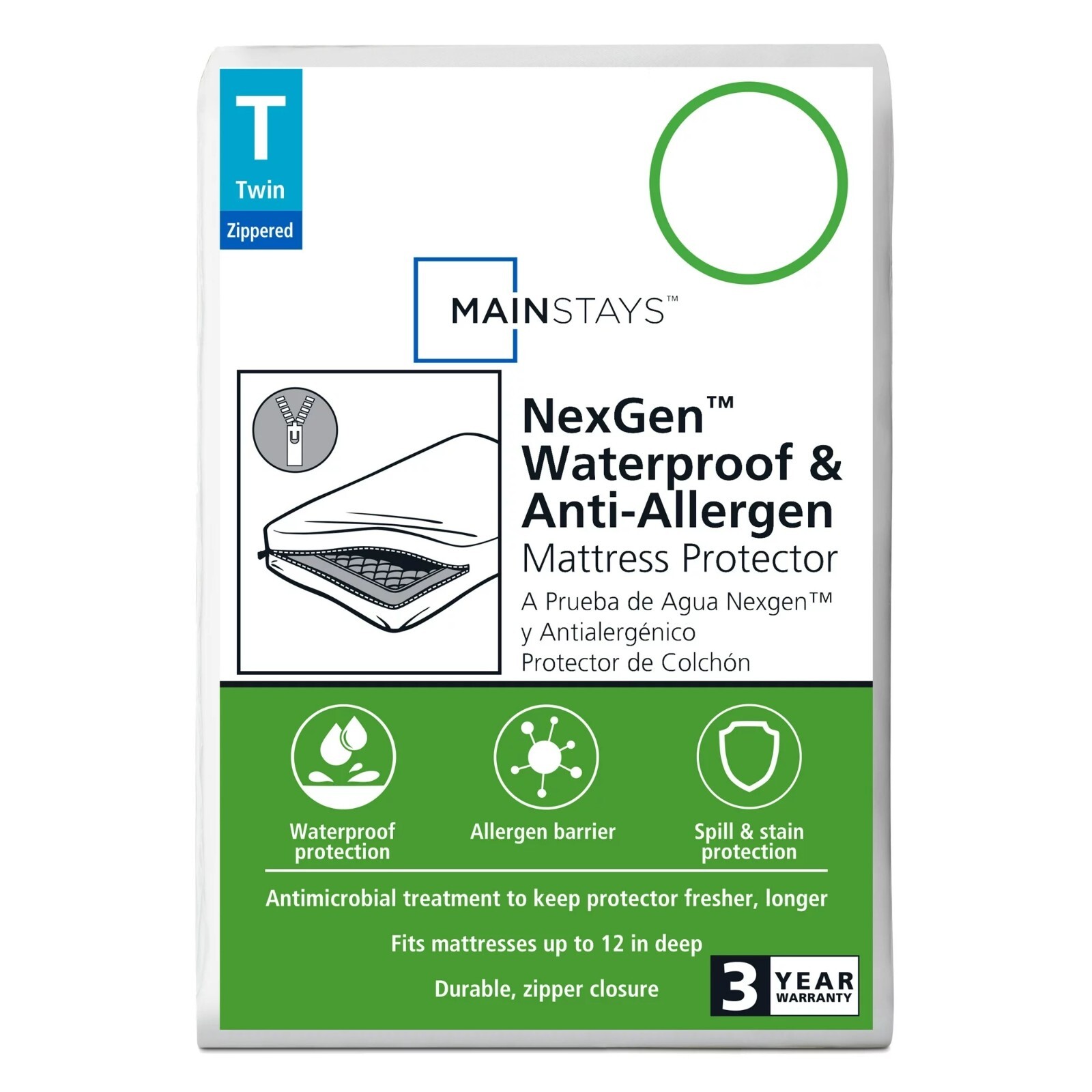 Zippered Bug & Waterproof Mattress Cover Breathable Hypoallergenic Bed