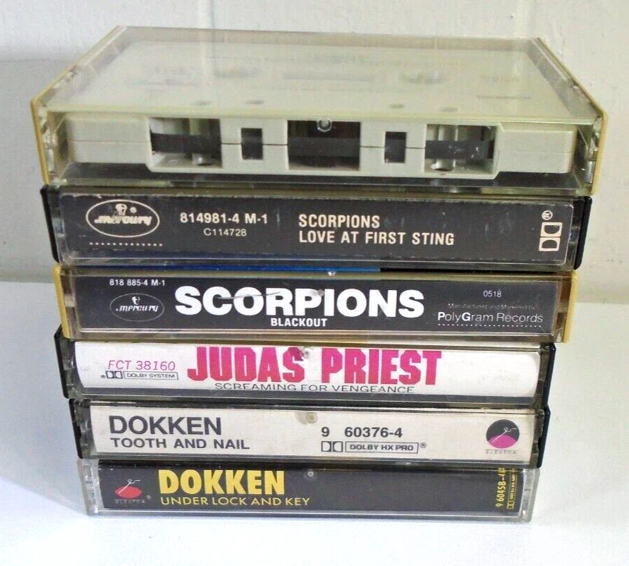 Vtg Heavy Metal Cassette Tapes Lot 6pc Scorpions Dokken Judas Priest 70s 80s - Image 3 of 4