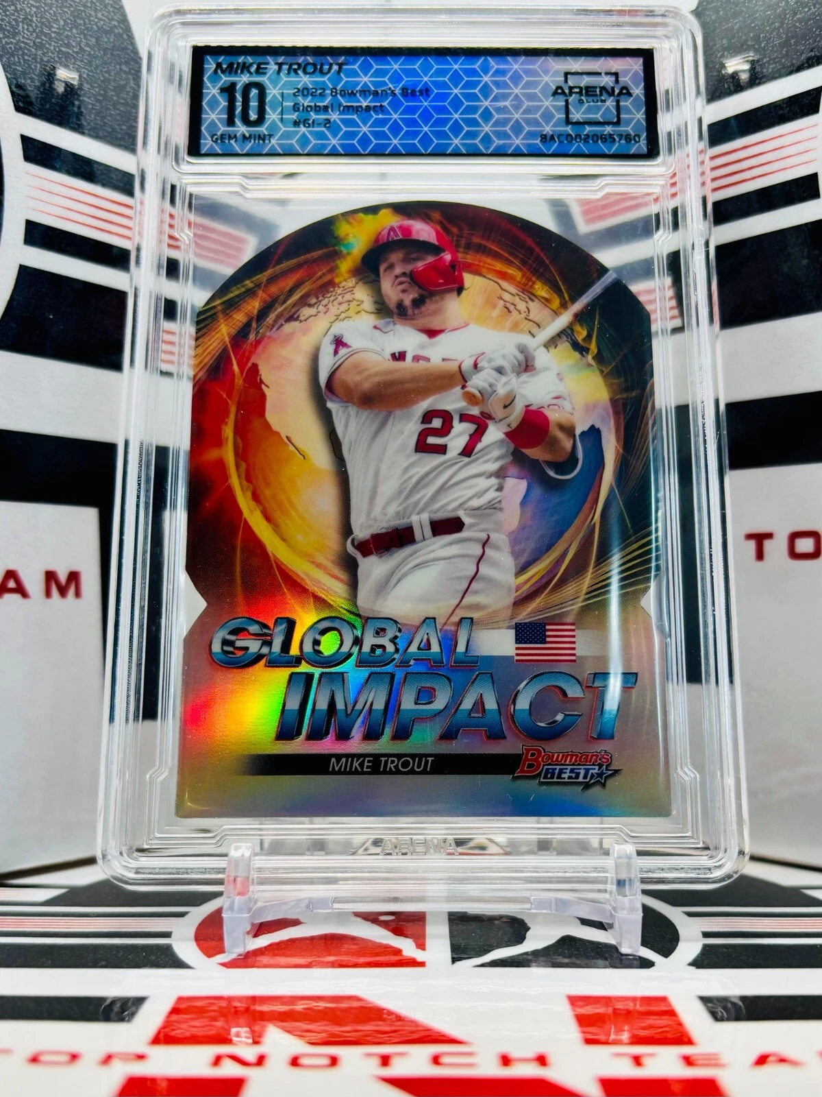 2022 Bowman's Best - Global Impact Die-Cuts #GI-2 Mike Trout (AC 10)