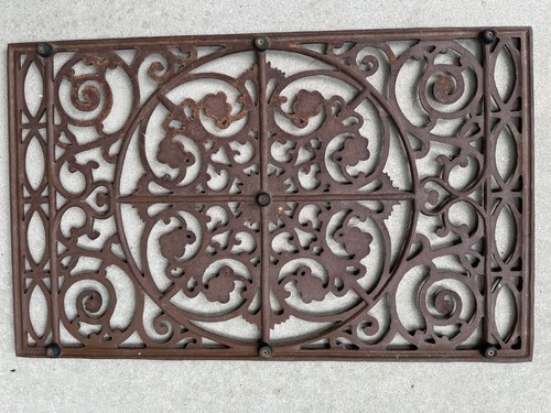 Antique Architectural Salvage Cast Iron Register Floor Grate 28 3/4" x 17 3/4" - Picture 6 of 6