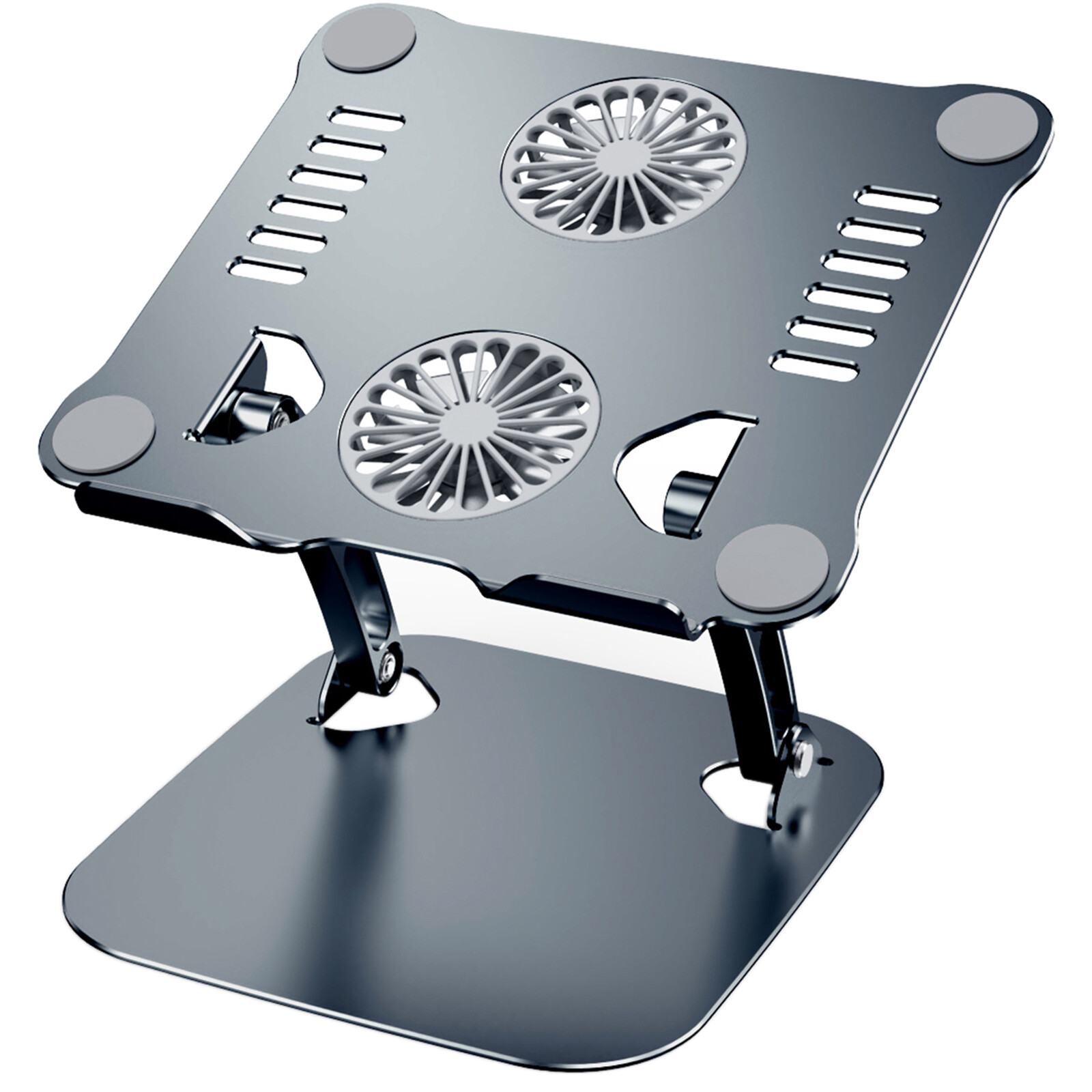 Aluminium Alloy Multi-Angle Laptop Desk Stand Mount Holder with 2 Cooling Fans