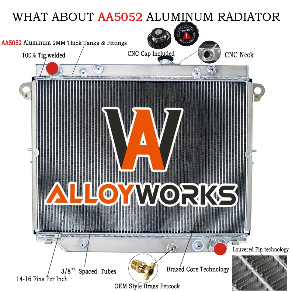 4 ROW  RADIATOR FIT 98-07 99 03 04 05 06 TOYOTA LAND CRUISER LEXUS LX470 4.7L V8 Foto 2 de 4