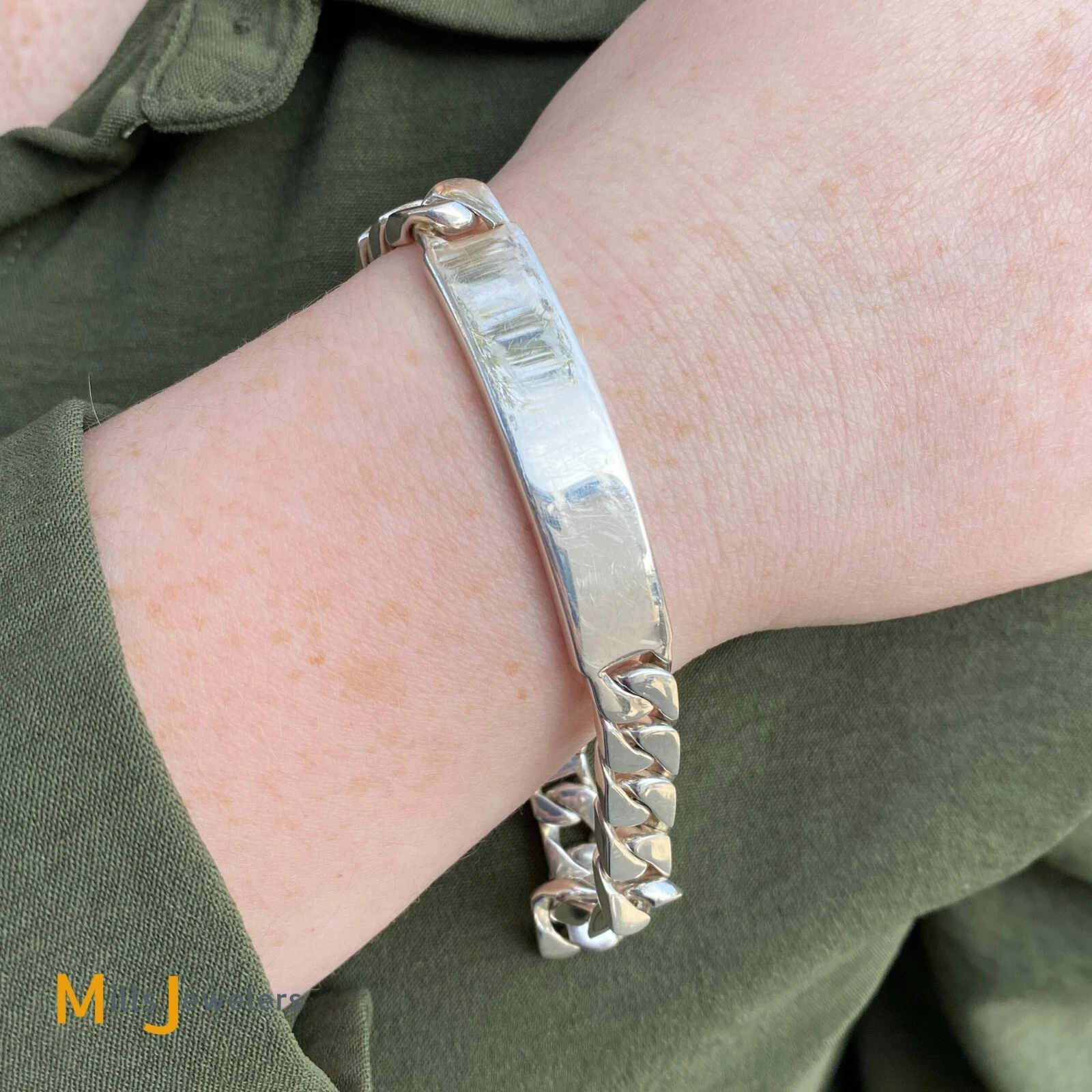 Tiffany & Co. 925 Italia I.D. Bracciale misura grande lungo 7 5"