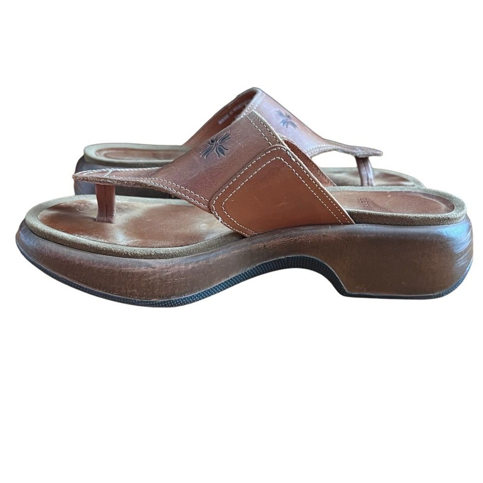 Dansko Women's Thong Sandals Slip on Leather Upper Brown EU Size 39 US 8.5-9