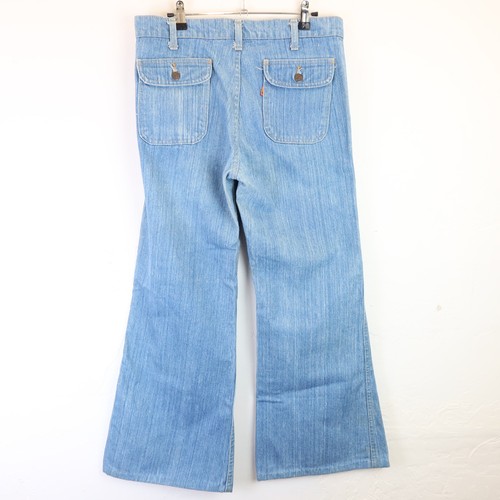 Vintage 70s Levi's Bell Bottoms Denim Jeans 666 Size 33 - Picture 2 of 10