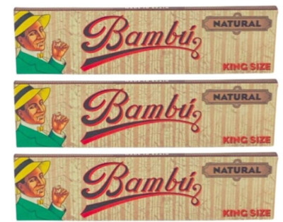 3x Bambu Classic Natural King Size Rolling Papers 3/PKS Authentic USA Shipped!