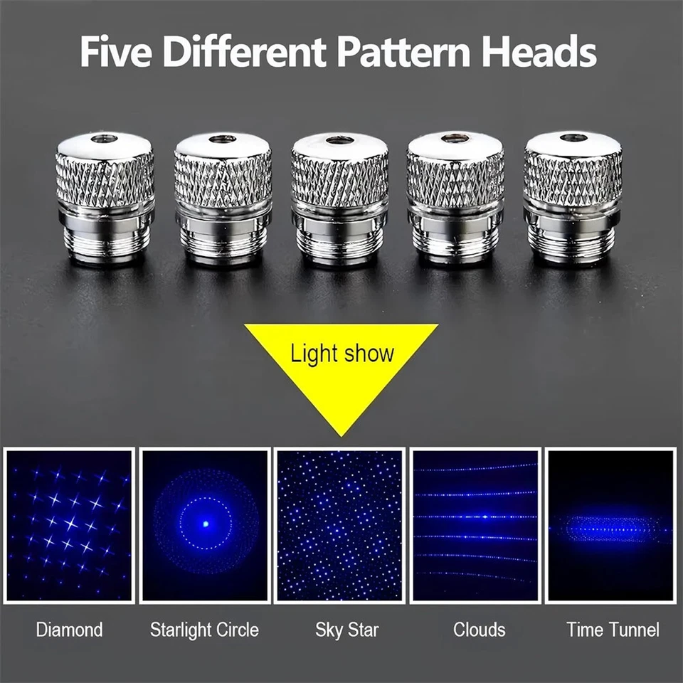 High Power Blue Burning Laser Pointer Visible Dot Torch Light Watt Adjustable US - Image 4 of 4