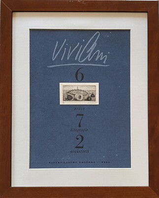 Giuseppe Viviani Radierung Auf Poster Nistri '' Kastanien E Blatt  Sign.
