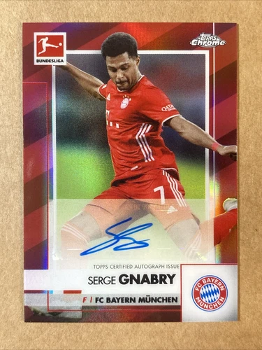 SERGE GNABRY 2020 Topps Chrome Bundesliga Auto RED Jersey Match #7/10 *bu