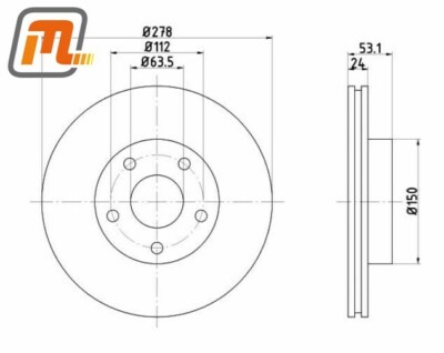 FORD Scorpio Granada MK1 brake disc front 2,9i 143kW RS Cosworth 01/91-10/94