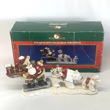 Kurt S Adler  SnowTown Santa w Polar Bear Figure Santa's World Christmas Village