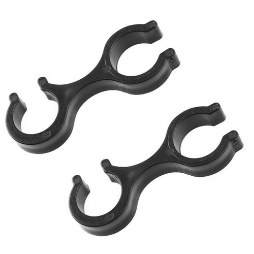2 Stück Tragbarer Trekkingstock Gehstock 8 Formen Clip Klemme Zubehör Schwarz