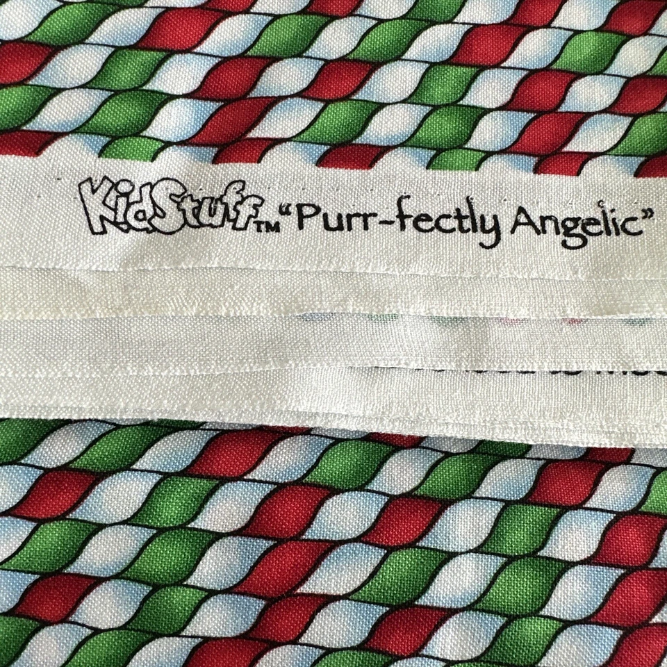 KidStuff Purrfectly Angelic 2.5 Yards Green Red Moda Fabric Candy Cane Stripes - Image 4 of 4
