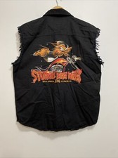 Sturgis Motorcycle Bike Week 2006 Cotton Cut Off Vest Button Shirt Mens XL Black
