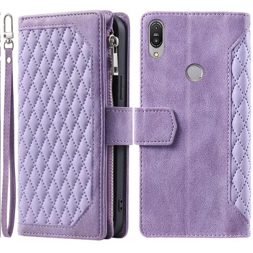Zenfone Max Pro (M1) ZB601KL Rhombic Wallet Case Leather Zipper Flip Card Case - Picture 39 of 44