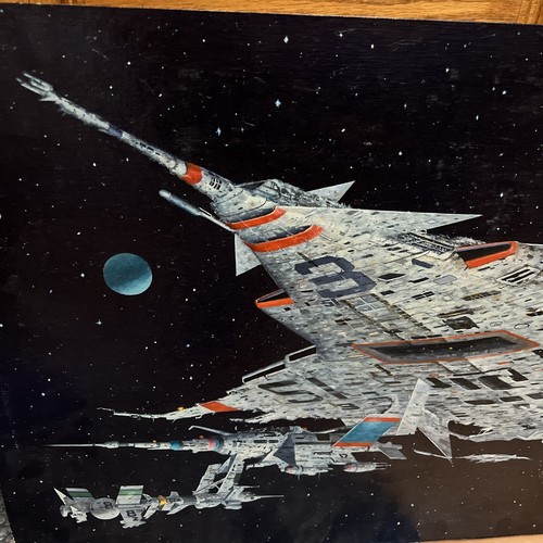 Tony Fachet Space Oil Painting 1977 Canvas Board 19x27.5” - Picture 5 of 14