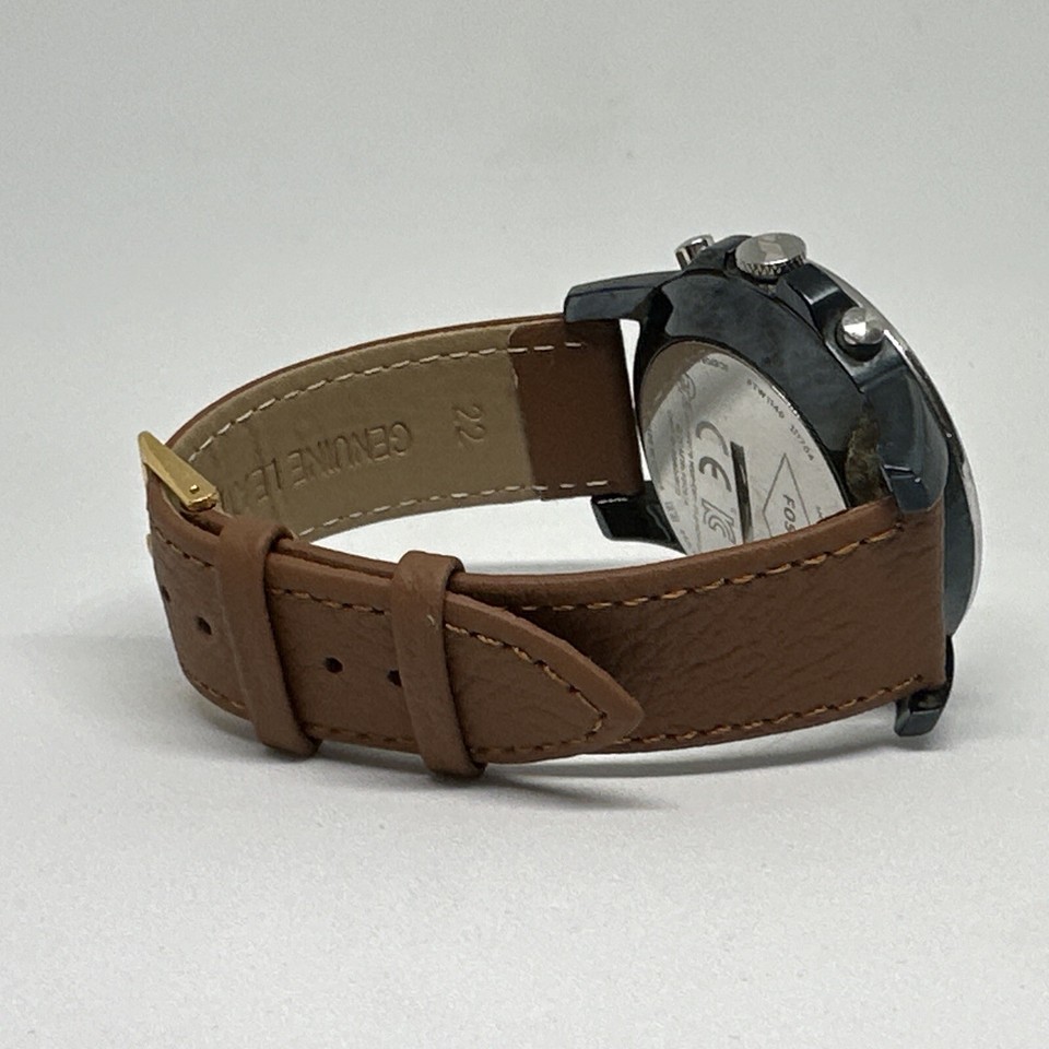 Fossil Grant FTW1140 Men's Brown Leather Analog Dial Hybrid Smartwatch