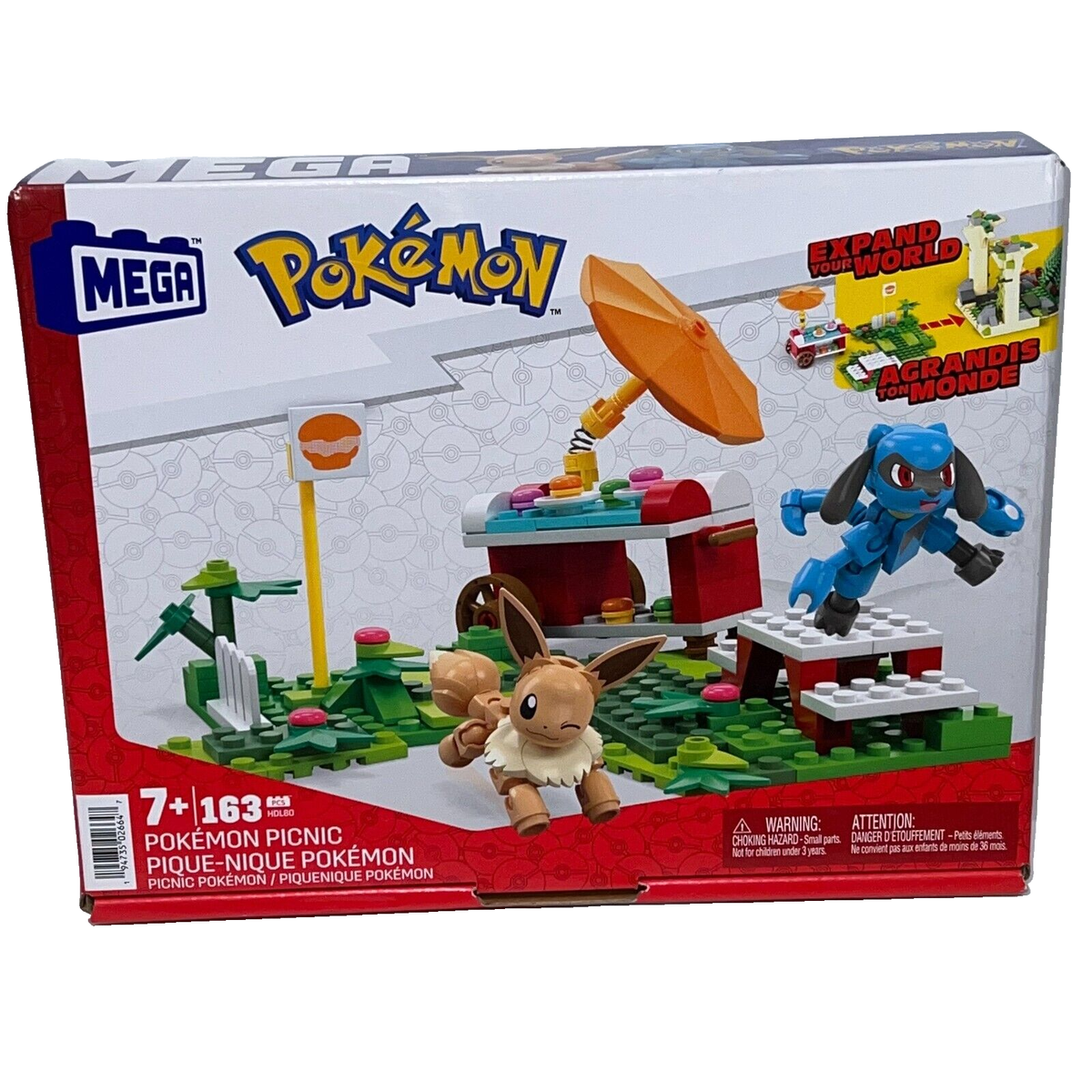 NEW MEGA Pokemon: Pokemon Picnic 163 PCS HDL80 Eevee and Riolu
