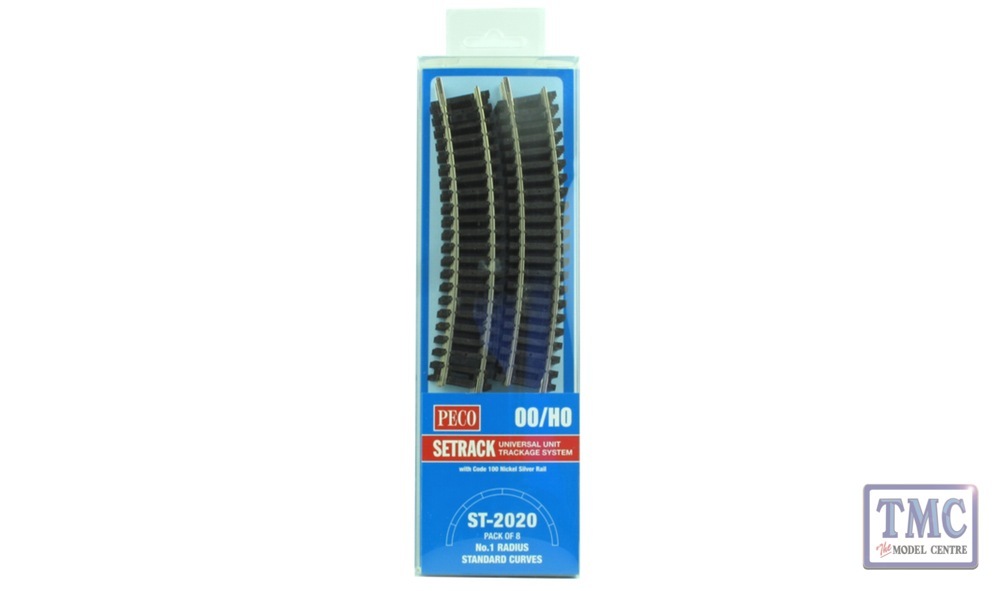 ST-2020 Peco OO/HO Gauge Standard Curve Blister Pack 8 Pack No. 1 Radius