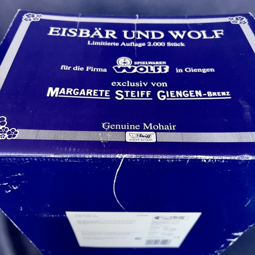 Vintage Steiff Polar Bear and Wolf Set Mohair Jointed Wolff Rare Ltd. Ed. W/COA - Picture 13 of 14