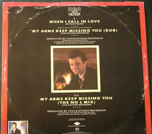 Rick Astley When I fall in Love. My arms keep missing you 12" 45 RCA Victor - Picture 2 of 4