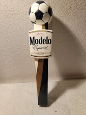 MODELO ESPECIAL CERVEZA CERAMIC FUTBOL / SOCCER BALL  BEER TAP HANDLE 11.5" Rare