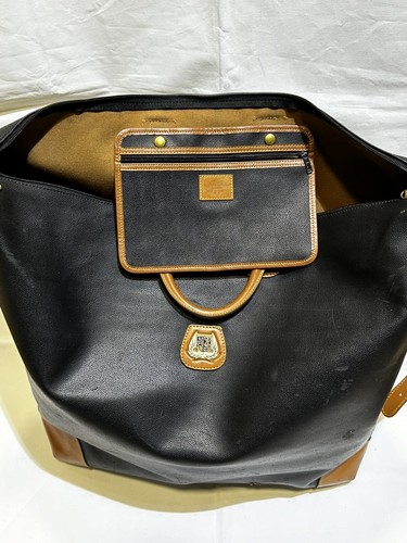 Lancel Paris Reisetasche schwarz genarbtes Canvas und Lederbesatz - Bild 9 von 21