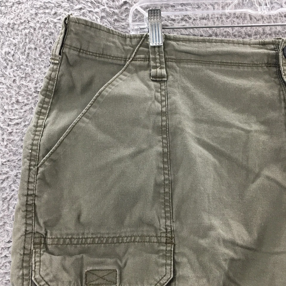 Pantalones Cortos Carga REI Para Hombre 42 (real 44x8.5) Verde Mezcla Algodón Tiro Alto Cremallera Mosca Foto 4 de 4