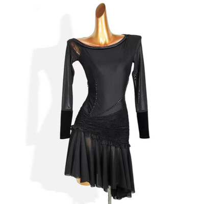 Latin Practice Dance Dress Rhythm Ballroom Rumba Samba Cha Cha Dancewear Fringes